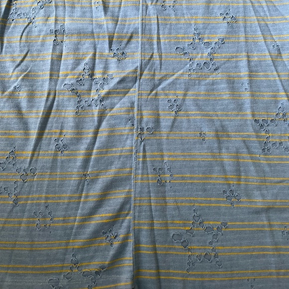 Easel Asymmetrical Distressed Striped Top - Picture 5 of 7